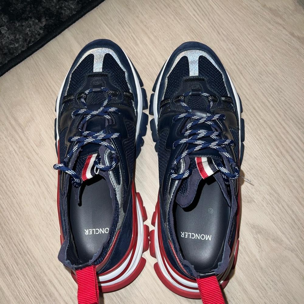 Moncler Navy Sneakers with Chunky Sole and Synthetic Upper